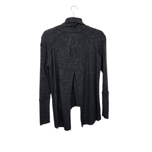 We The Free Charcoal Heathered Gray Turtleneck Open Back Long Sleeve Top Size XS - Picture 6 of 10